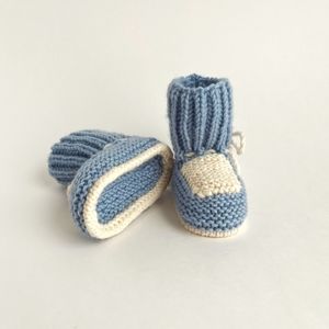 Handmade knit baby socks booties